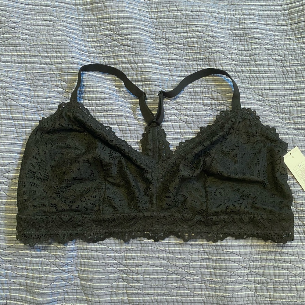 3X Pull-on racerback bralette w/removable pads